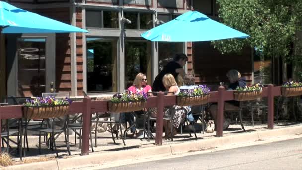 Breckenridge Outdoor Cafe — Video Stock