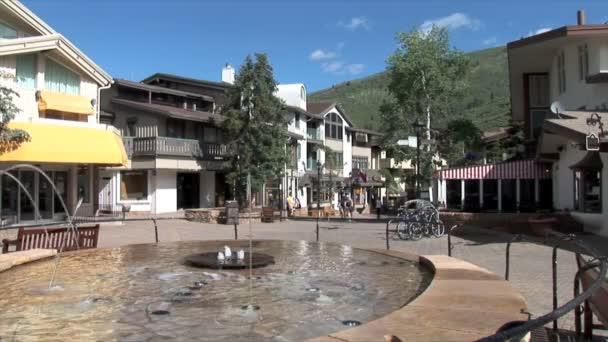 Fonte do centro da cidade de Vail — Vídeo de Stock