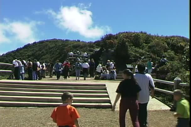 Visitantes del Volcán Poas — Vídeos de Stock