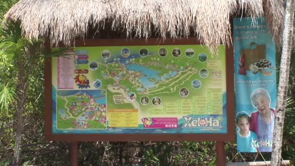 Map of Xel-Ha park — Stock Video