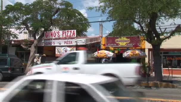 Pizza cafè nella città di Cancun — Video Stock