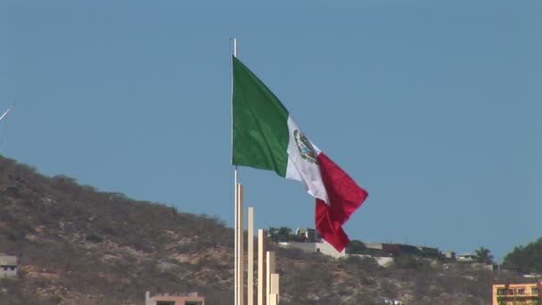 Mexican Flag waving — Stock Video