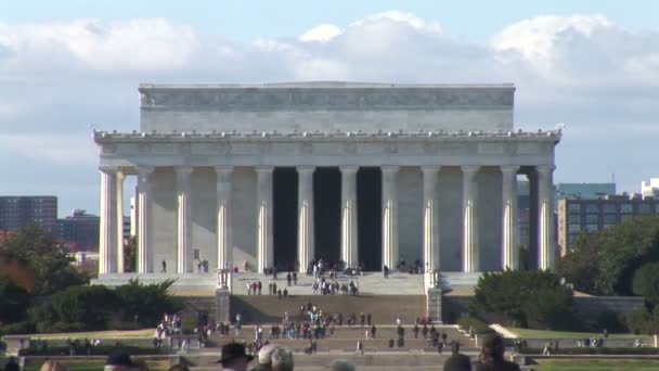 Мемориал Линкольна в Вашингтоне . — стоковое видео