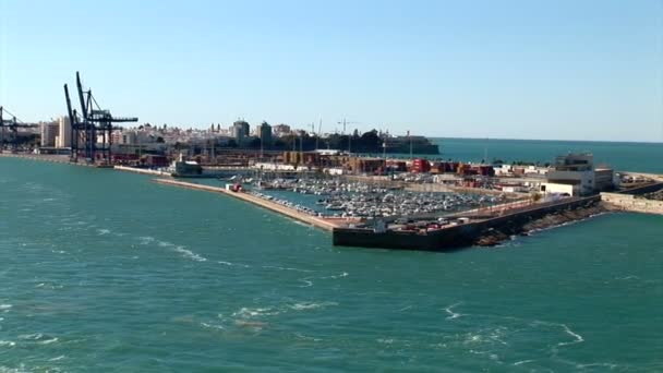 Hafen von cadiz in spanien — Stockvideo