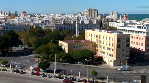 Uitzicht over de stad Cadiz — Stockvideo