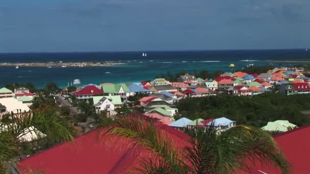 Franske villaer på øya Sint Maarten – stockvideo