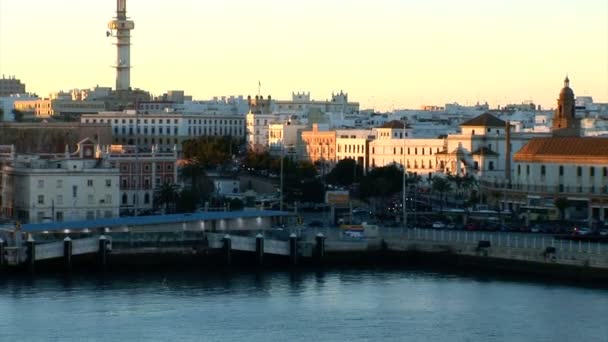 Puerto de Cádiz por la mañana — Vídeo de stock