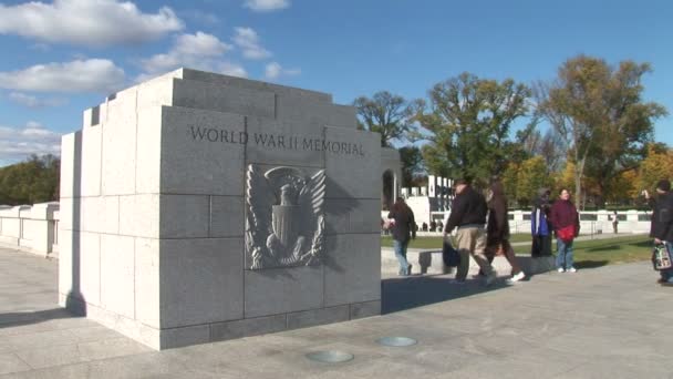 Memorial da Segunda Guerra Mundial em Washington D.C. . — Vídeo de Stock