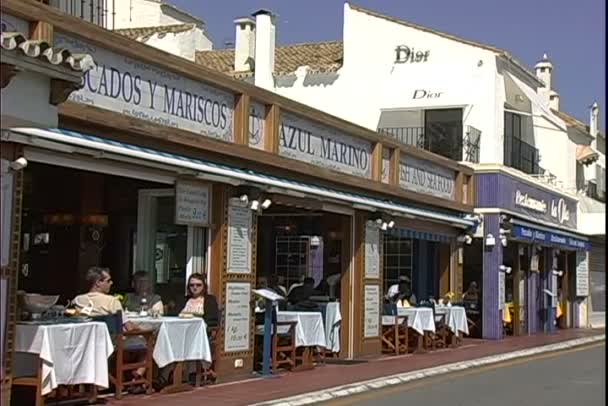 Azul Marino Cafe na ilha da Córsega — Vídeo de Stock
