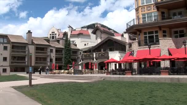 Cafe στο χιονοδρομικό κέντρο Lionshead — Αρχείο Βίντεο