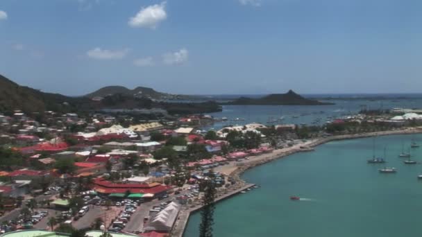 Marigot-Hafen auf Antillen-Inseln — Stockvideo