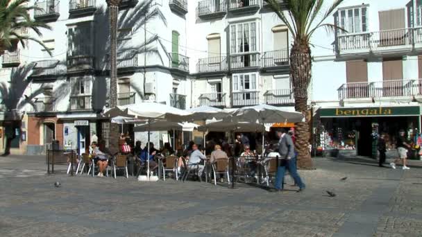 Plaza com Café na Catedral — Vídeo de Stock