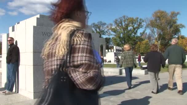 Världen kriger Ii Memorial i Washington D.C. — Stockvideo