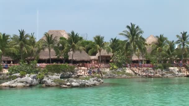 Xel Ha Restaurant hutten — Stockvideo