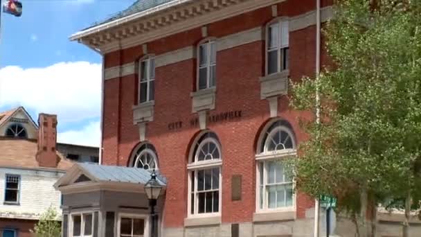 City Hall i Leadville city — Stockvideo