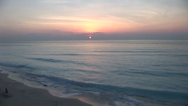 Cancun Sunrise z widokiem na ocean — Wideo stockowe