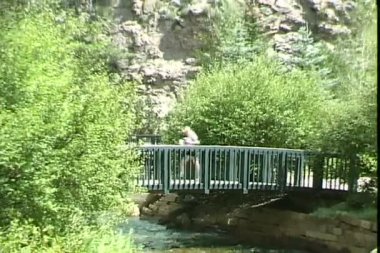 Dere üzerinde köprü ile Park