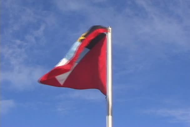 Antigua y Barbuda ondeando bandera — Vídeos de Stock