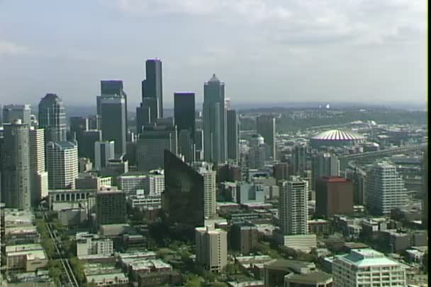 Vista aérea de Seattle — Vídeo de stock