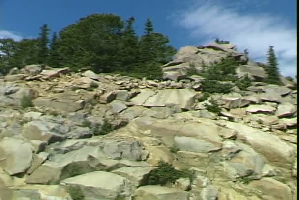 Rocky Cliff in high mountains — Stock Video