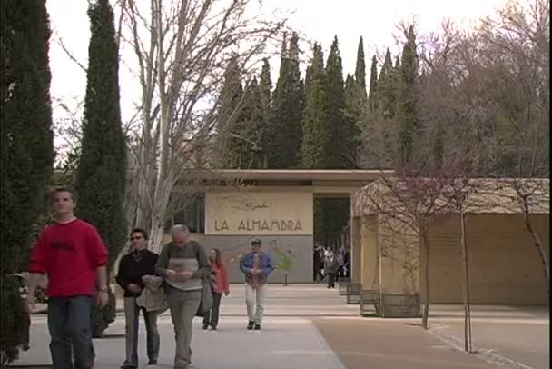Перегляд в Гранаді, фортеця Альгамбра — стокове відео