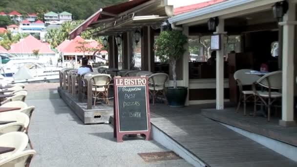 Le Bristro Cafe on Caribbean — Stock video