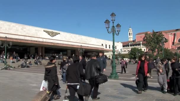 Railway station in Venice — Stock Video