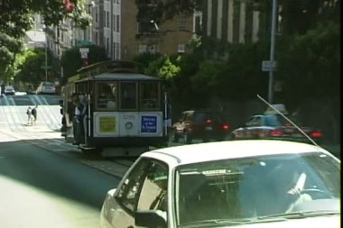 San Francisco 'da kablolu araba.