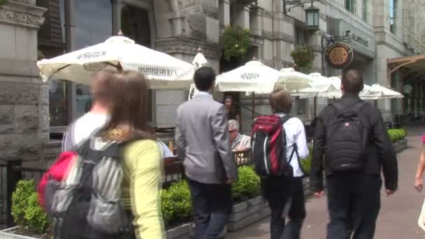 Straat Cafe in Victoria stad — Stockvideo