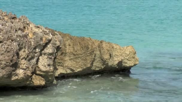 Ondas quebrando em rochas — Vídeo de Stock