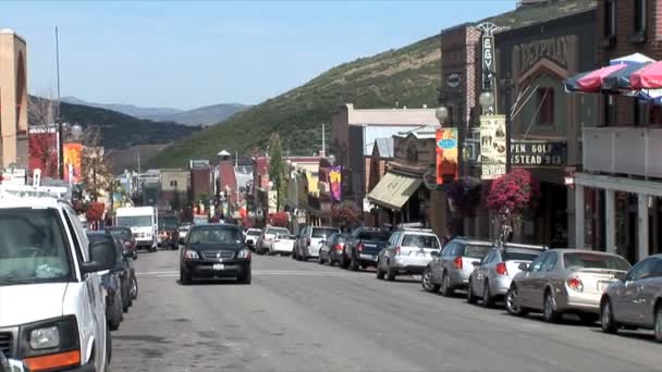 Strada principale a Park City — Video Stock