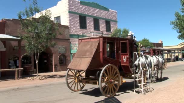 Tombstone street with Stagecoaches — ストック動画