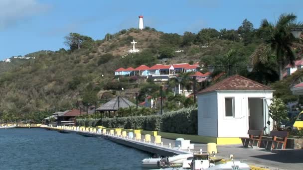 Gustavia hafen auf karibik — Stockvideo