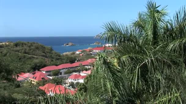 Vista de la ciudad Gustavia — Vídeo de stock