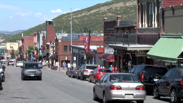 Calle principal en Park City — Vídeos de Stock