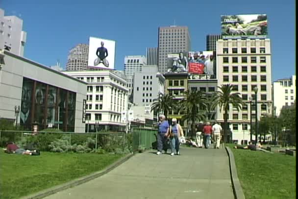 Юнион-сквер Сан-Франциско — стоковое видео
