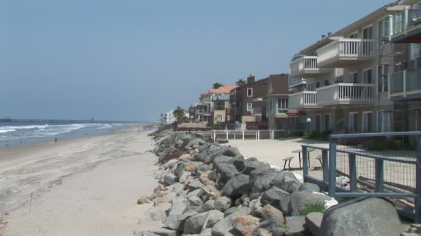 Playa en el océano en San Diego — Vídeos de Stock