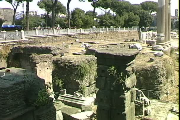 Ruínas do fórum em Roma — Vídeo de Stock