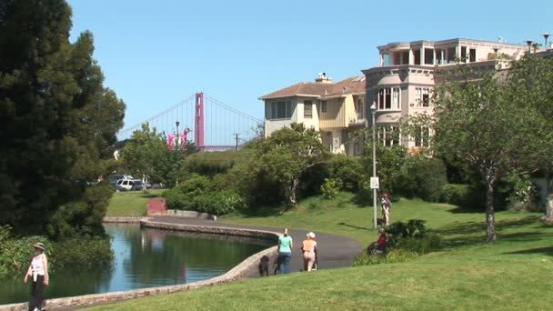 Barrio de Golden Gate Bridge — Vídeo de stock