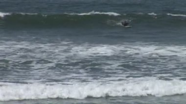 Okyanusta yüzmeye sörfçü