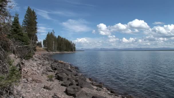 Litoral em Yellowstone Lake — Vídeo de Stock