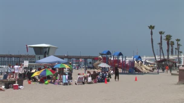 Plaża z ludźmi w San Diego — Wideo stockowe