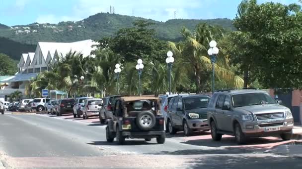 Camino en la ciudad de Marigot — Vídeos de Stock