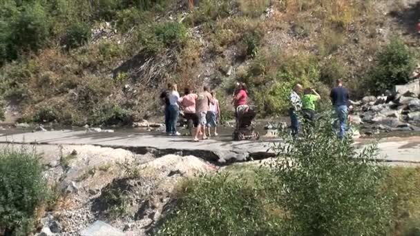 Туристы каньона Васатч — стоковое видео