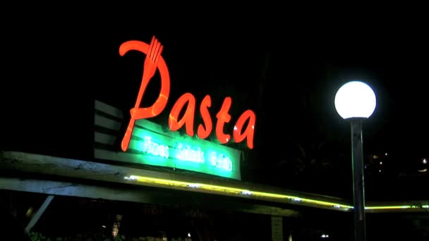 Pasta restaurante signo — Vídeo de stock