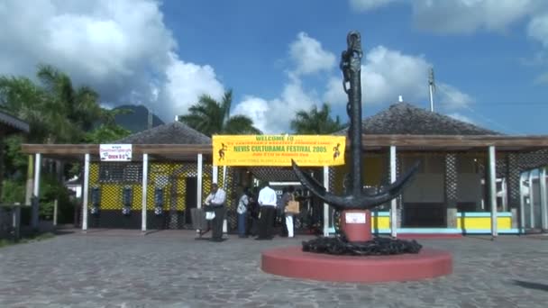 Saint Kitts and Nevis Ferry Port — Stock Video