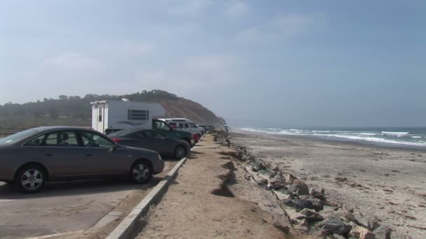 Encinitas beach in San Diego — Stockvideo