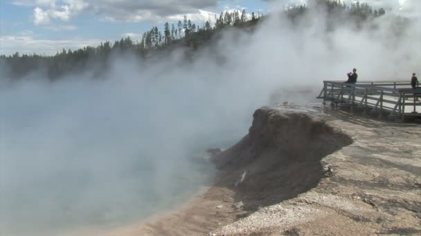 Geyser Observation Platform — Stock Video