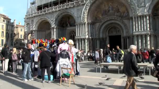 Venedik 'teki Aziz Mark Bazilikası — Stok video