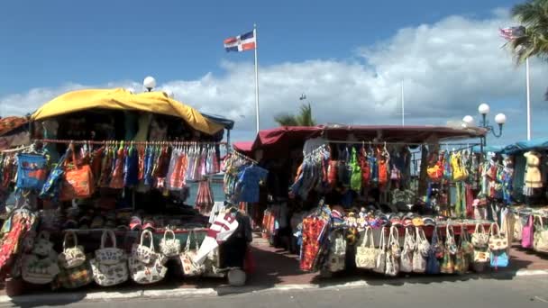 Marigot offener Markt — Stockvideo